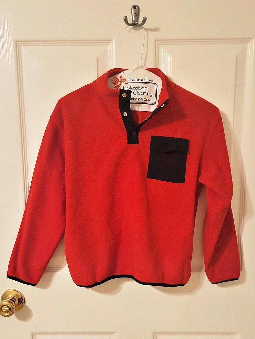 Old Navy Fleece Pullover Red & Black Medium